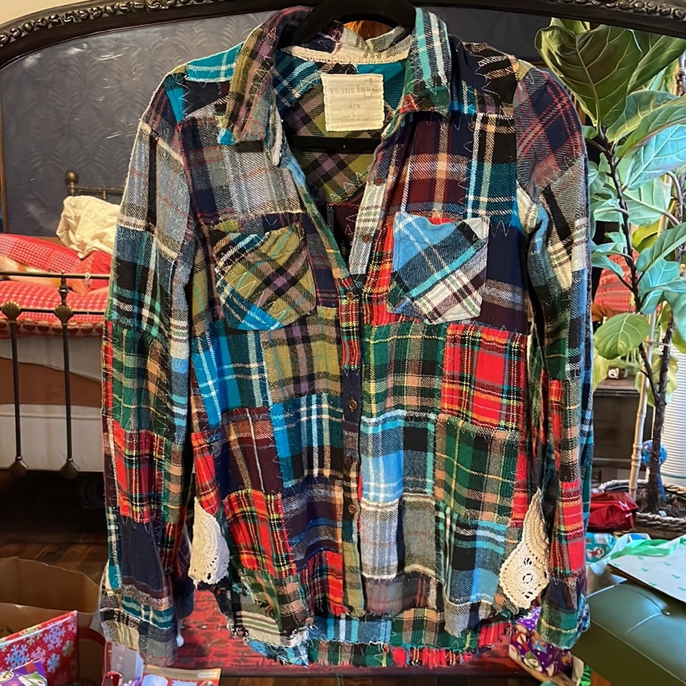 Free People patchwork flannel, medium - Picture 8 of 10